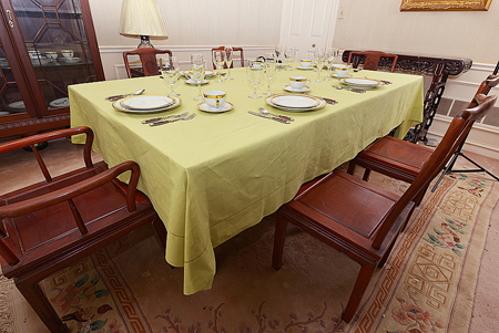 Festive Tablecloth. Celery Green color. 70x100